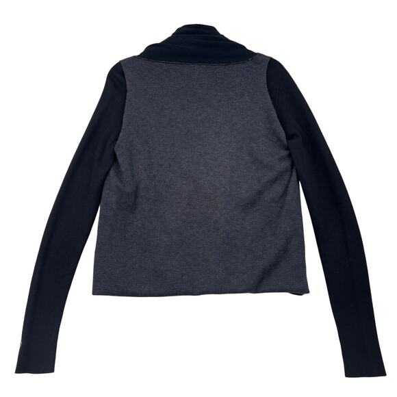 Lululemon Intuition Sweater Wrap Cardigan Size 6 Black Cashmere Bamboo Blend - Picture 5 of 14